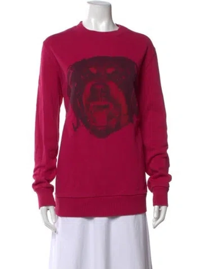 Pre-owned Givenchy Graphic Print Crew Neck Sweatshirt In Pink