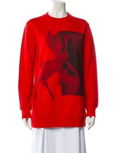 Pre-owned Givenchy Graphic Print Crew Neck Sweatshirt In Red