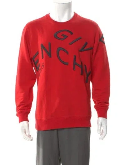Pre-owned Givenchy Graphic Print Crew Neck Sweatshirt In Red