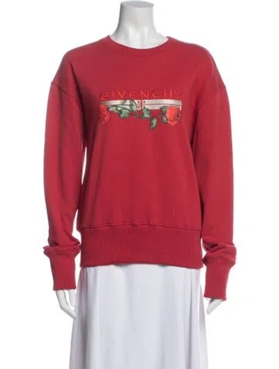 Pre-owned Givenchy Graphic Print Crew Neck Sweatshirt In Red