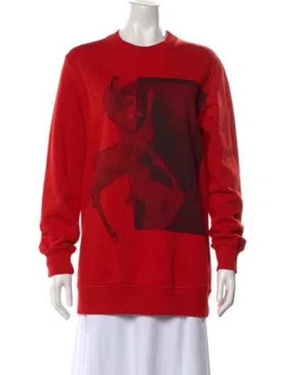 Pre-owned Givenchy Graphic Print Crew Neck Sweatshirt In Red