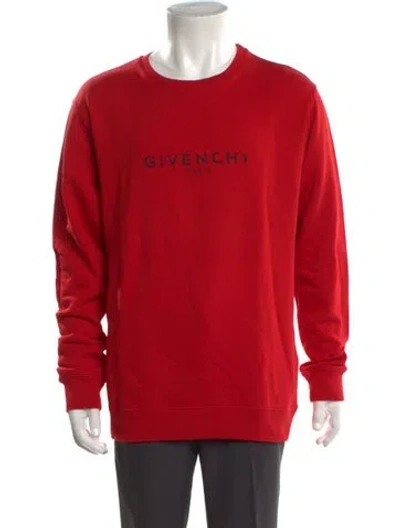Pre-owned Givenchy Graphic Print Crew Neck Sweatshirt In Red