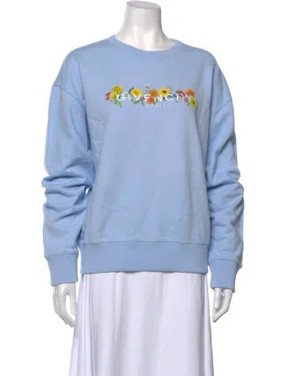 Pre-owned Givenchy Graphic Print Crew Neck Sweatshirt W/ Tags In Blue