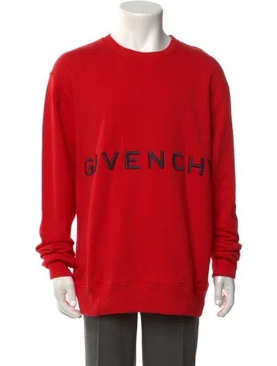 Pre-owned Givenchy Graphic Print Crew Neck Sweatshirt W/ Tags In Red