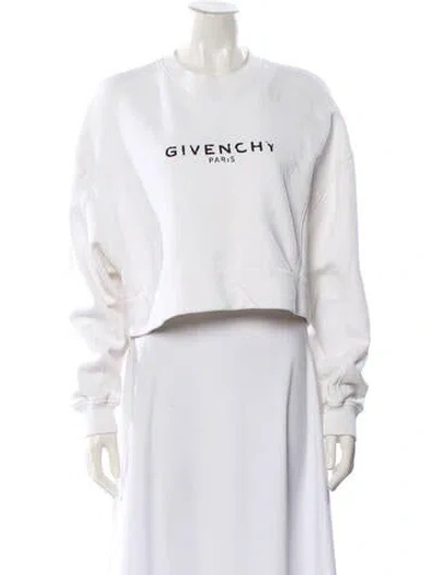 Pre-owned Givenchy Graphic Print Crew Neck Sweatshirt In White