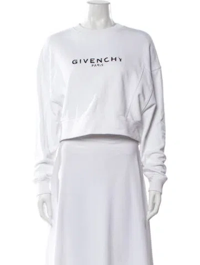 Pre-owned Givenchy Graphic Print Crew Neck Sweatshirt In White