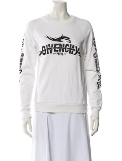 Pre-owned Givenchy Graphic Print Crew Neck Sweatshirt In White