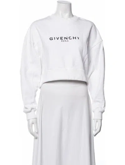Pre-owned Givenchy Graphic Print Crew Neck Sweatshirt In White