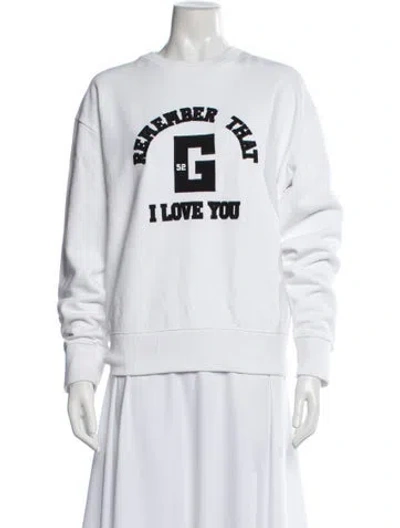 Pre-owned Givenchy Graphic Print Crew Neck Sweatshirt In White