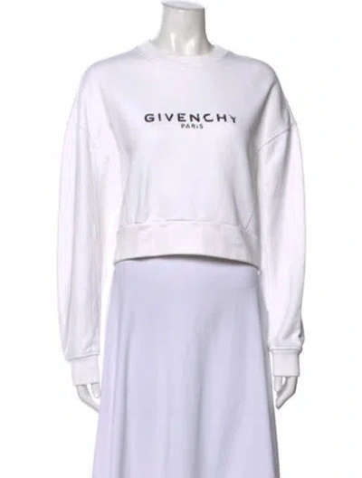 Pre-owned Givenchy Graphic Print Crew Neck Sweatshirt In White