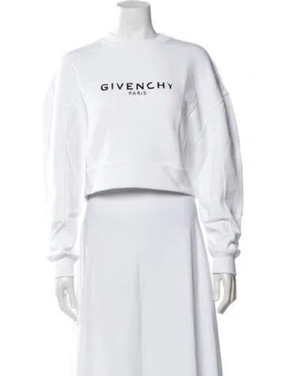 Pre-owned Givenchy Graphic Print Crew Neck Sweatshirt In White