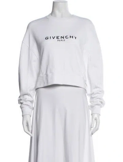 Pre-owned Givenchy Graphic Print Crew Neck Sweatshirt In White