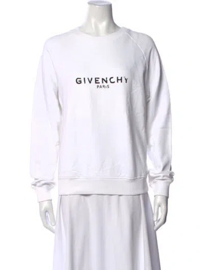 Pre-owned Givenchy Graphic Print Crew Neck Sweatshirt In White