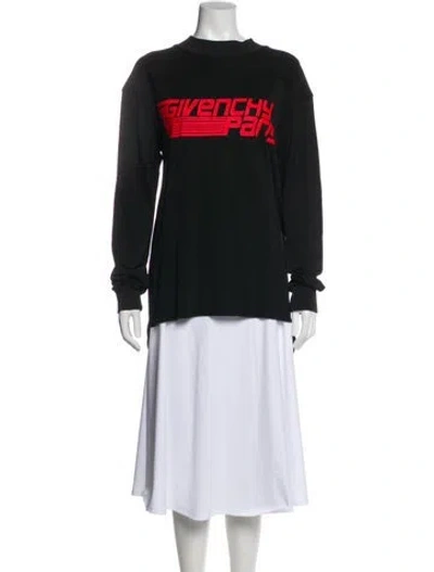 Pre-owned Givenchy Graphic Print Crew Neck Top In Black