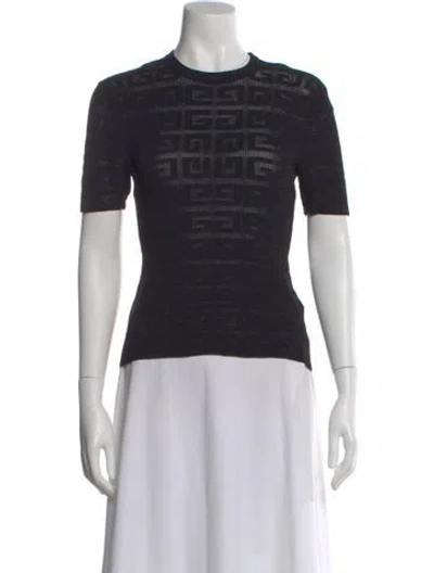 Pre-owned Givenchy Graphic Print Crew Neck Top In Black