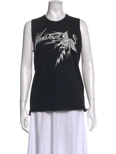 Pre-owned Givenchy Graphic Print Crew Neck Top In Black