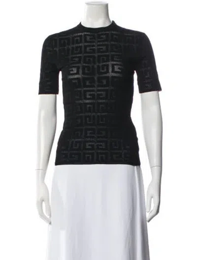 Pre-owned Givenchy Graphic Print Crew Neck Top In Black