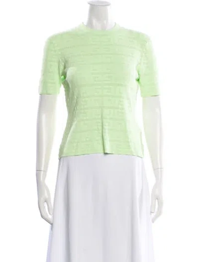 Pre-owned Givenchy Graphic Print Crew Neck Top In Green