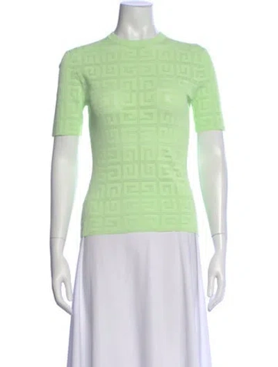 Pre-owned Givenchy Graphic Print Crew Neck Top In Green