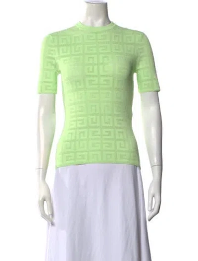 Pre-owned Givenchy Graphic Print Crew Neck Top In Green