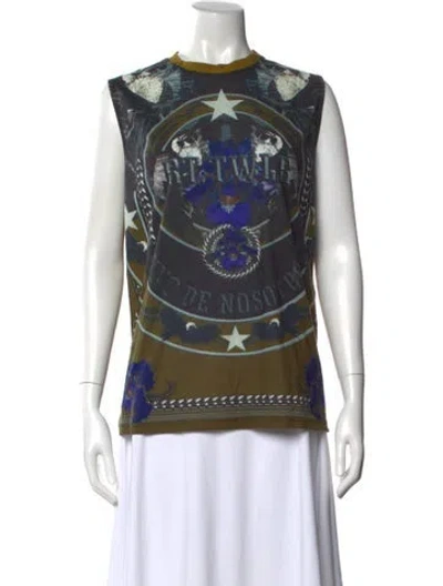 Pre-owned Givenchy Graphic Print Crew Neck Top In Multi