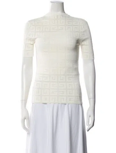 Pre-owned Givenchy Graphic Print Crew Neck Top In Neutrals