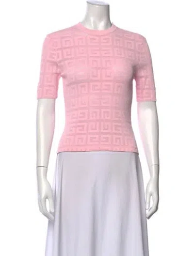 Pre-owned Givenchy Graphic Print Crew Neck Top In Pink