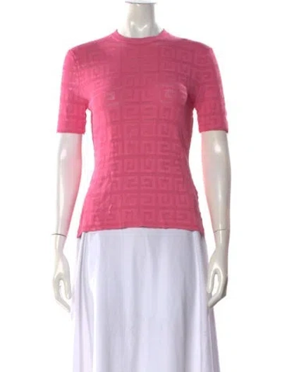 Pre-owned Givenchy Graphic Print Crew Neck Top In Pink