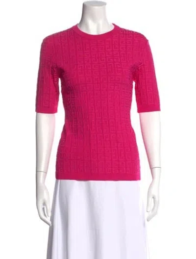 Pre-owned Givenchy Graphic Print Crew Neck Top In Pink