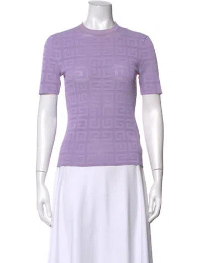 Pre-owned Givenchy Graphic Print Crew Neck Top In Purple