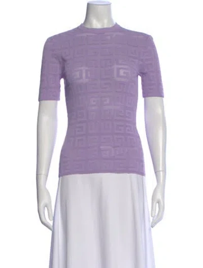 Pre-owned Givenchy Graphic Print Crew Neck Top W/ Tags In Purple