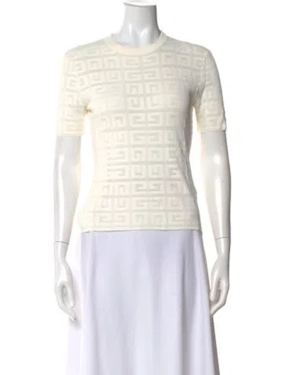 Pre-owned Givenchy Graphic Print Crew Neck Top In White