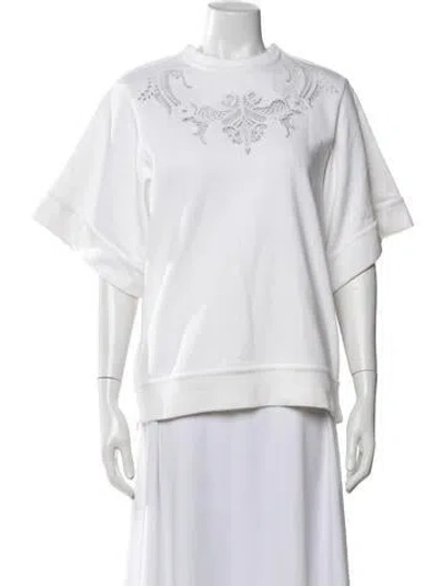 Pre-owned Givenchy Graphic Print Crew Neck Top In White