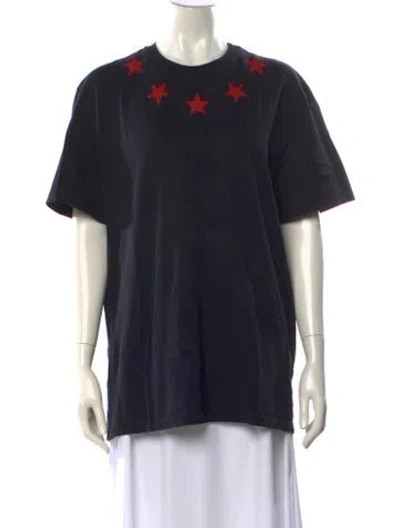 Pre-owned Givenchy Graphic Print Crew Neck T-shirt In Black