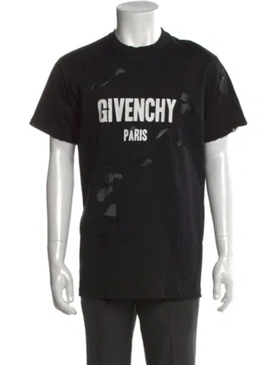 Pre-owned Givenchy Graphic Print Crew Neck T-shirt In Black