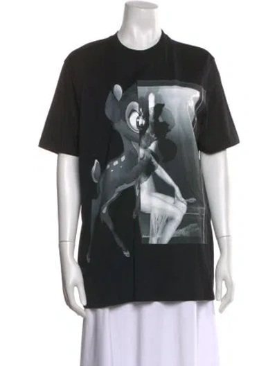 Pre-owned Givenchy Graphic Print Crew Neck T-shirt In Black