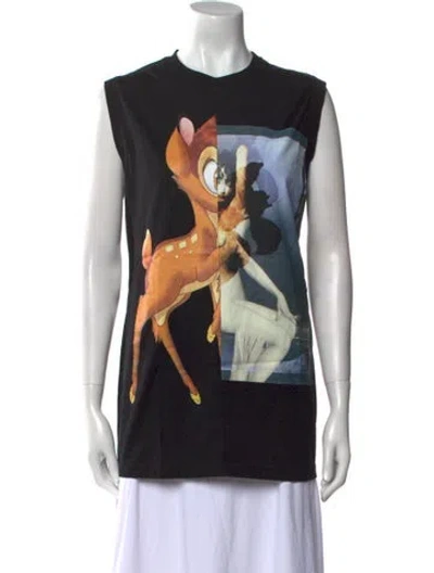 Pre-owned Givenchy Graphic Print Crew Neck T-shirt In Black