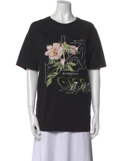 Pre-owned Givenchy Graphic Print Crew Neck T-shirt In Black