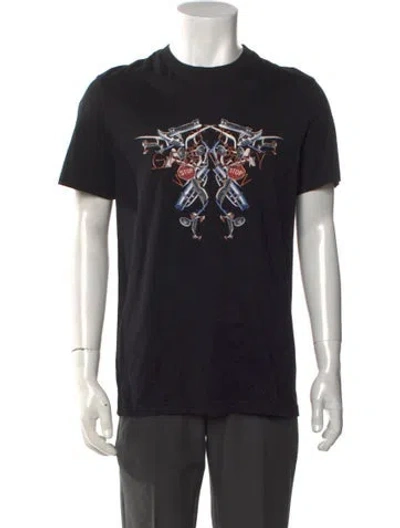Pre-owned Givenchy Graphic Print Crew Neck T-shirt In Black