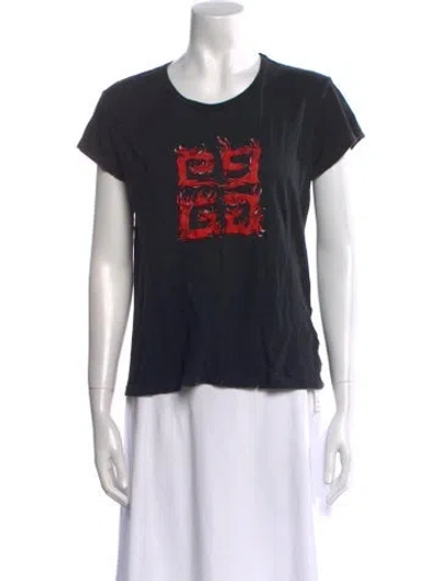 Pre-owned Givenchy Graphic Print Crew Neck T-shirt In Black