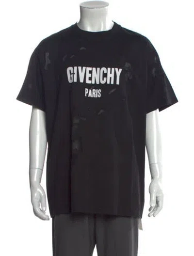 Pre-owned Givenchy Graphic Print Crew Neck T-shirt In Black