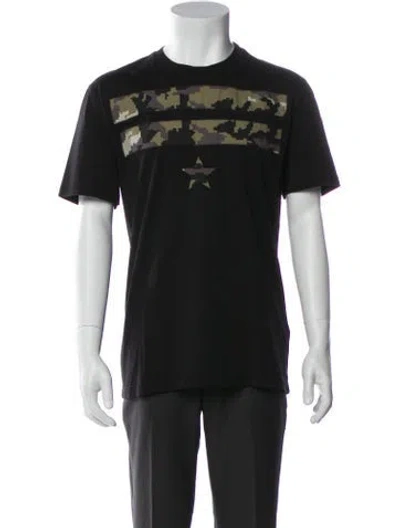 Pre-owned Givenchy Graphic Print Crew Neck T-shirt In Black