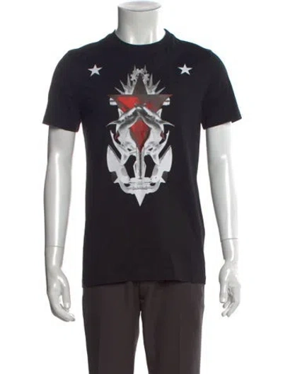 Pre-owned Givenchy Graphic Print Crew Neck T-shirt In Black