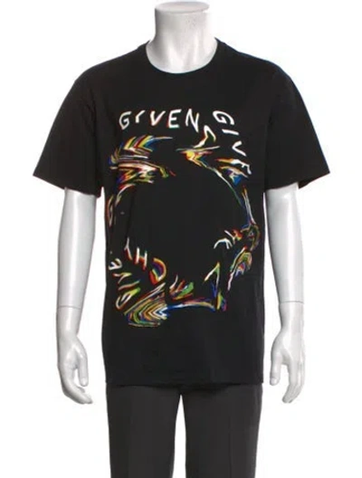 Pre-owned Givenchy Graphic Print Crew Neck T-shirt In Black