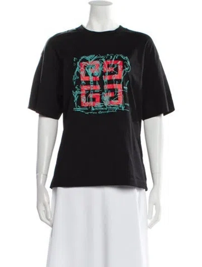 Pre-owned Givenchy Graphic Print Crew Neck T-shirt In Black
