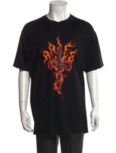 Pre-owned Givenchy Graphic Print Crew Neck T-shirt In Black