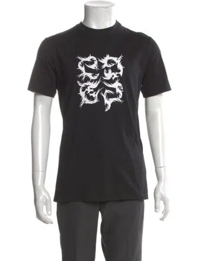 Pre-owned Givenchy Graphic Print Crew Neck T-shirt In Black