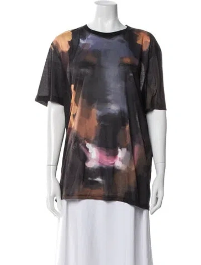 Pre-owned Givenchy Graphic Print Crew Neck T-shirt In Black