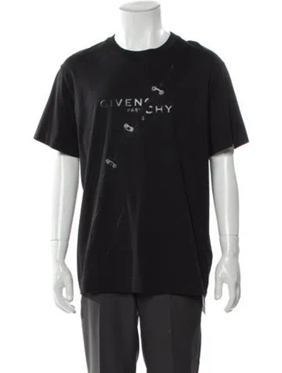 Pre-owned Givenchy Graphic Print Crew Neck T-shirt In Black