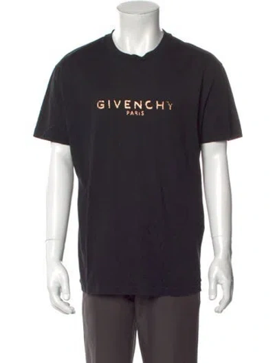 Pre-owned Givenchy Graphic Print Crew Neck T-shirt In Black